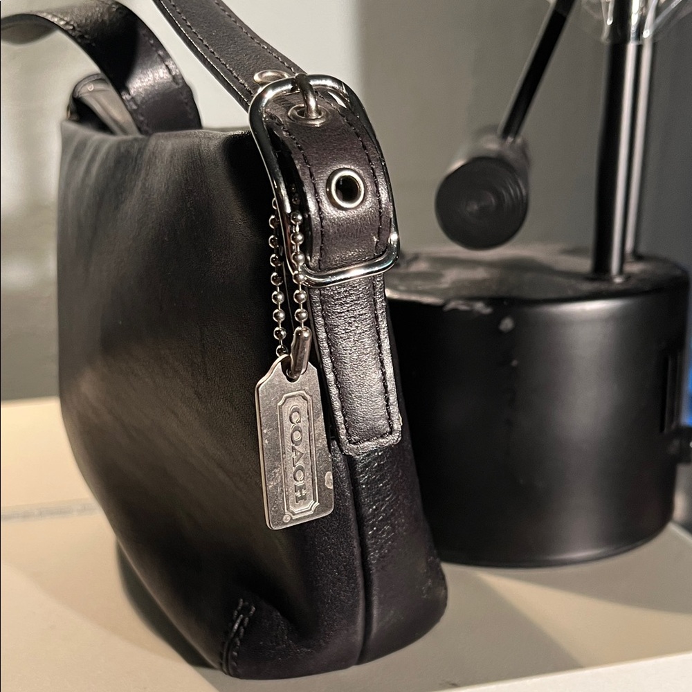 COACH Signature Jacquard & Leather Demi Bag | Classic Black Elegance - Picture 2 of 6